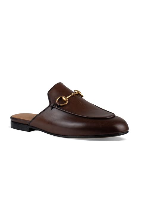 gucci brown princetown slippers|Gucci princetown striped slippers.